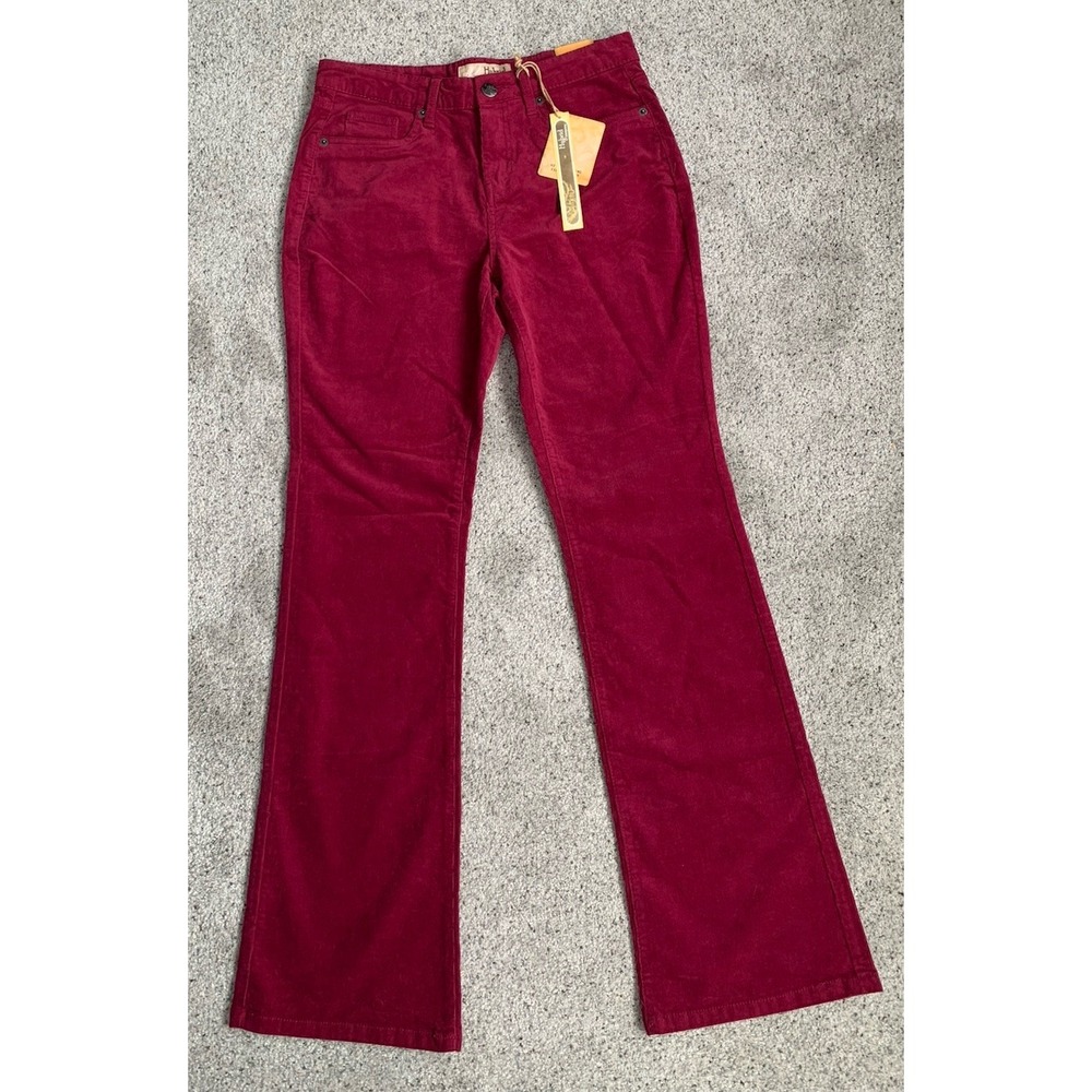 NWT Hybrid & Company Women's Juniors Size 9 Berry Corduroy Pants Straight Leg